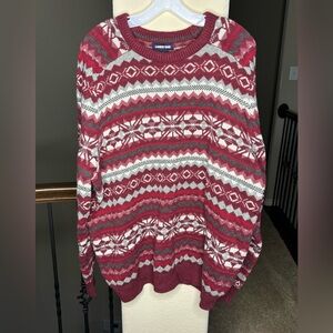 Lands’ End Holiday Snow Flake Sweater - Buttery Soft. Size XL 46-48